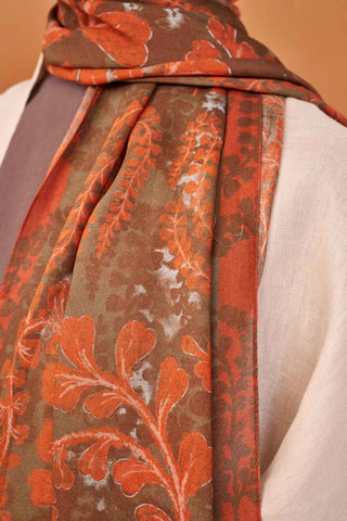Riva Şal Tencel Spring Blossoms Turuncu - Riva Şal - | Silk Home