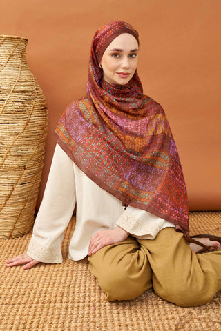 Riva Şal Tencel Terra Kahverengi - Riva Şal - | Silk Home
