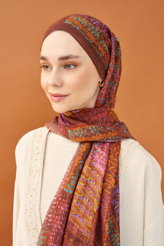 Riva Şal Tencel Terra Kahverengi - Riva Şal - | Silk Home