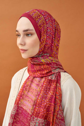 Riva Şal Tencel Terra Koyu Pembe - Riva Şal - | Silk Home