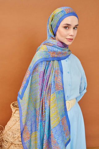 Riva Şal Tencel Terra Mavi - Riva Şal - | Silk Home