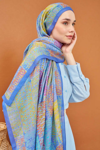 Riva Şal Tencel Terra Mavi - Riva Şal - | Silk Home