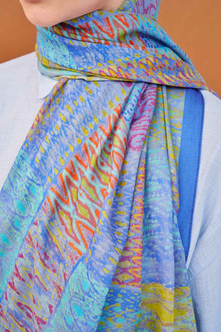 Riva Şal Tencel Terra Mavi - Riva Şal - | Silk Home