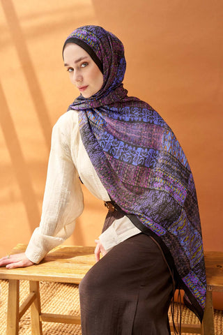Riva Şal Tencel Terra Siyah - Riva Şal - | Silk Home