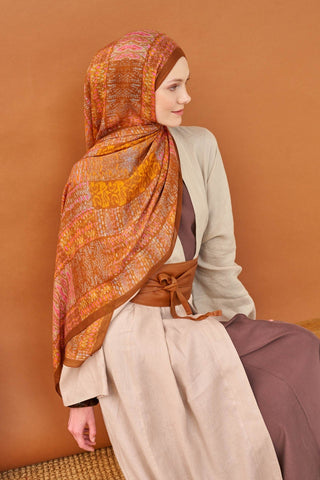 Riva Şal Tencel Terra Taba - Riva Şal - | Silk Home