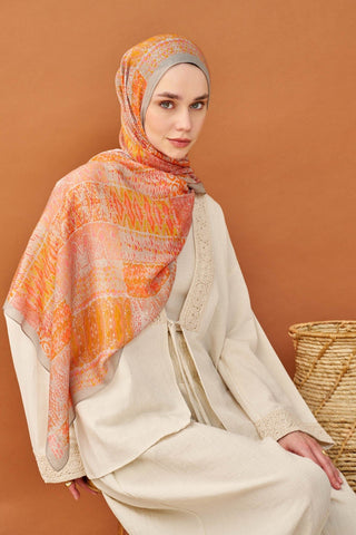 Riva Şal Tencel Terra Turuncu - Riva Şal - | Silk Home