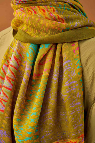 Riva Şal Tencel Terra Yağ Yeşili - Riva Şal - | Silk Home