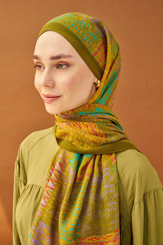 Riva Şal Tencel Terra Yağ Yeşili - Riva Şal - | Silk Home