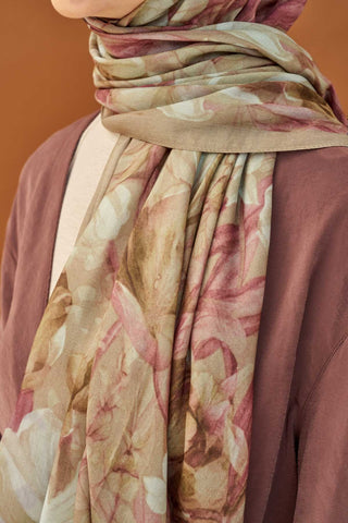 Riva Şal Tencel Wild Flower Bej - Riva Şal - | Silk Home