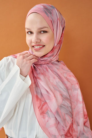 Riva Şal Tencel Wild Flower Pembe - Riva Şal - | Silk Home