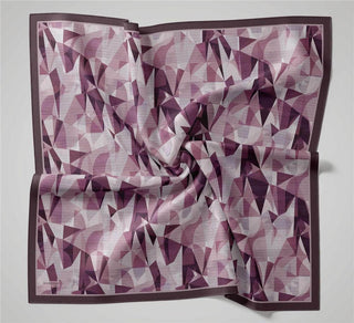 Shiny Dokulu Eşarp Füme Geometrik Desen Su Tutmaz Parlak 90X90