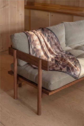 Shiny Dokulu Eşarp Mürdüm Geometrik Desen Su Tutmaz Parlak 90X90