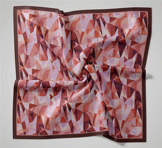Shiny Dokulu Eşarp Turuncu Geometrik Desen Su Tutmaz Parlak 90X90