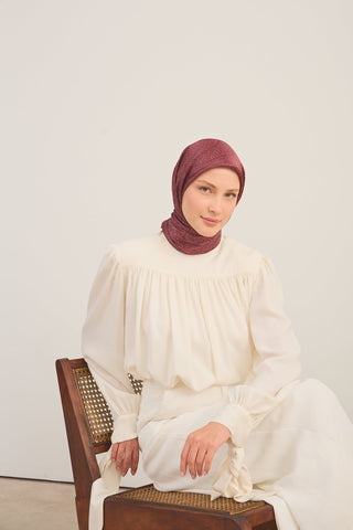 Shiny Eşarp Kontur Desen Bordo