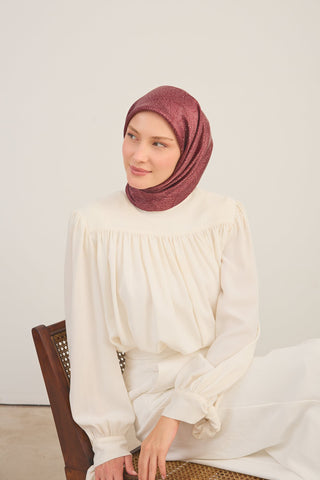 Shiny Eşarp Kontur Desen Bordo