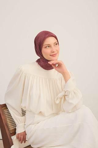 Shiny Eşarp Kontur Desen Bordo