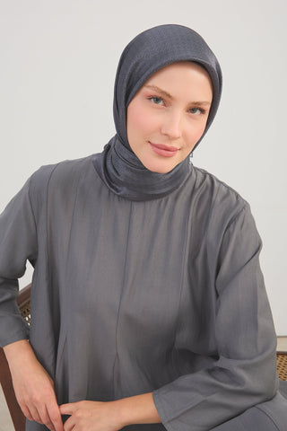 Shiny Eşarp Monogram Koyu Füme