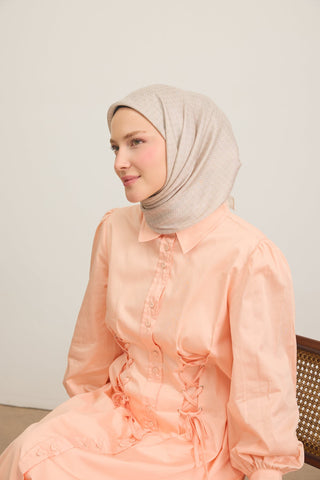 Shiny Eşarp Monogram Pudra