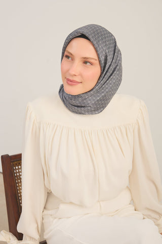 Shiny Eşarp Monogram Siyah