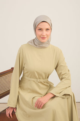 Shiny Eşarp Monogram Yeşil Bej