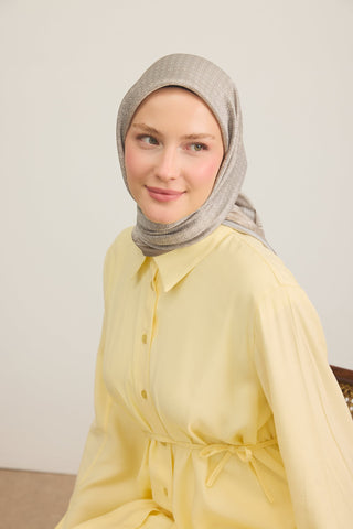 Shiny Eşarp Monogram Yeşil Bej