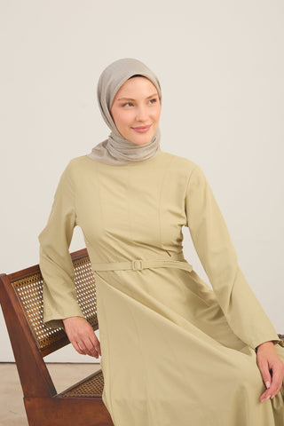 Shiny Eşarp Monogram Yeşil Bej