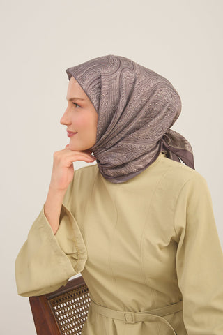 Shiny Eşarp Ottoman Paisley Acı Kahve