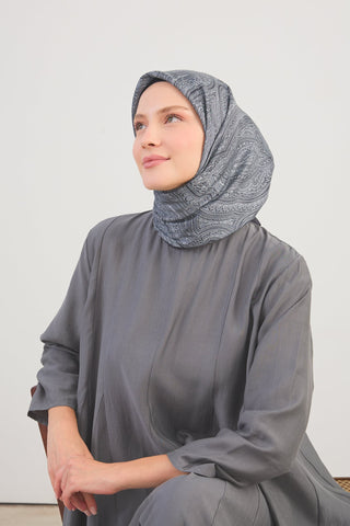 Shiny Eşarp Ottoman Paisley Açık Siyah