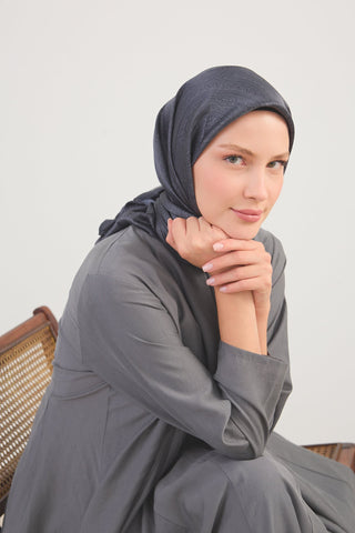 Shiny Eşarp Ottoman Paisley Açık Siyah