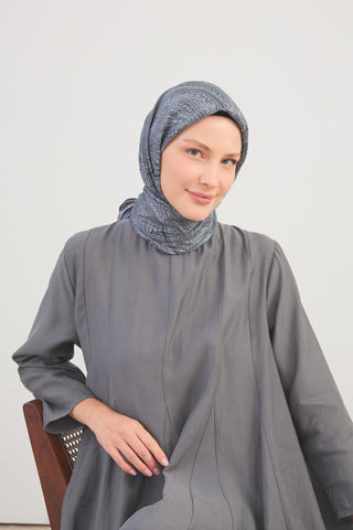 Shiny Eşarp Ottoman Paisley Açık Siyah