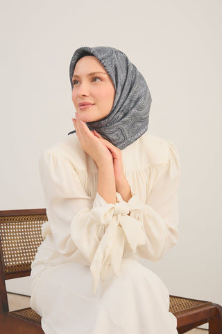 Shiny Eşarp Ottoman Paisley Antrasit