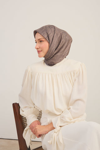 Shiny Eşarp Ottoman Paisley Kahverengi