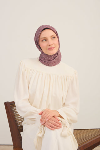 Shiny Eşarp Ottoman Paisley Mürdüm