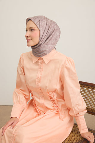 Shiny Eşarp Ottoman Paisley Pudra Vizon
