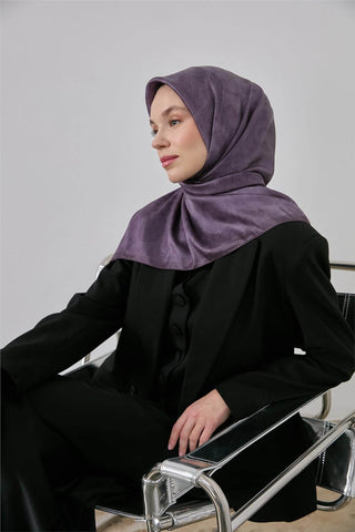 Polyester Karışımlı Shiny Eşarp Eflatun Etnik Desenli Parlak Dokulu 90X90 - Shinny Eşarp - | Silk Home