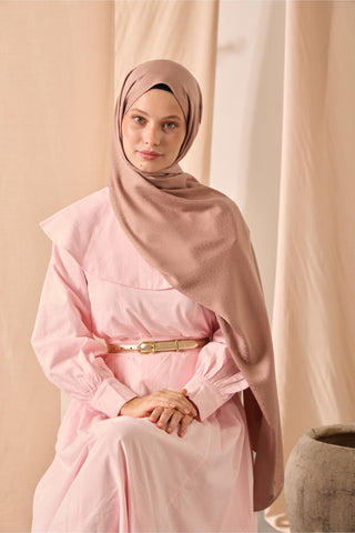 Deluxe Shawl, Powder Pink, Jacquard, Firm Structure, Viscose Blend, 75x190 cm.
