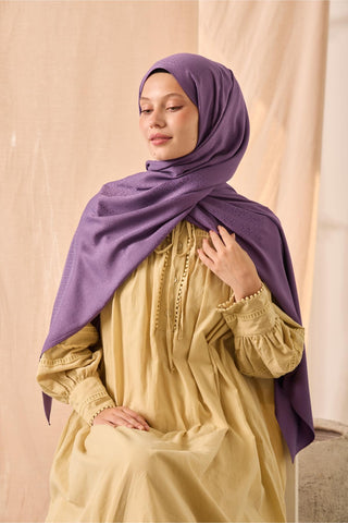 Deluxe Shawl, Purple, Jacquard, Firm Structure, Viscose Blend, 75x190 cm