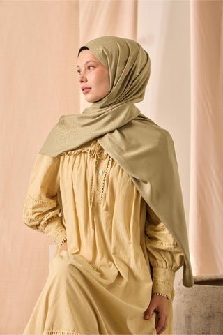Deluxe Shawl, Aqua Green, Jacquard, Firm Structure, Viscose Blend, 75x190 cm.
