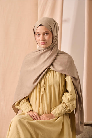 Deluxe Şal Vizon Jakarlı Tok Duruşlu Viskon Karışımlı 75X190