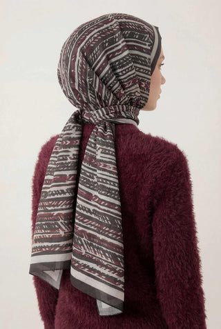Şerit Desen Pudra 75X195 Soft Şal