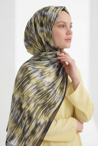Su Yolu Desen Koyu Yeşil 75X195 Soft Şal