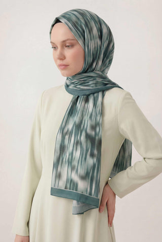 Su Yolu Desen Turkuaz 75X195 Soft Şal