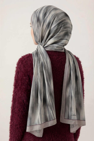 Waterway Pattern Grey 75X195 Soft Scarf 
