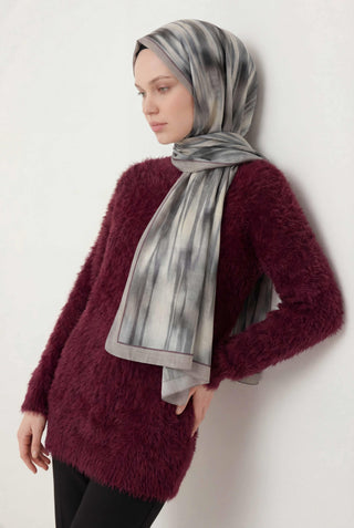 Waterway Pattern Grey 75X195 Soft Scarf 