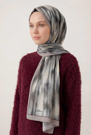Waterway Pattern Grey 75X195 Soft Scarf 