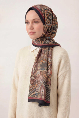 Etnik Desen Koyu Lacivert 75X195 Soft Şal - Desenli Soft Şal - | Silk Home
