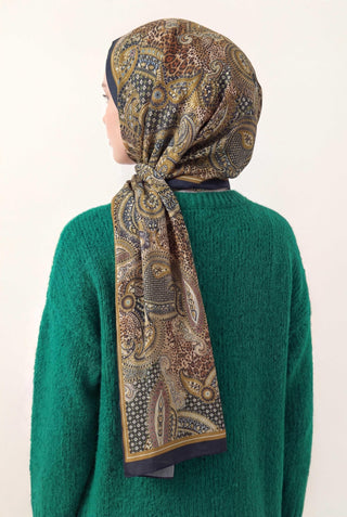 Etnik Desen Gece Mavisi 75X195 Soft Şal - Desenli Soft Şal - | Silk Home