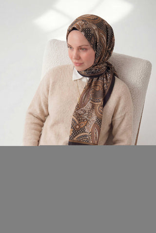 Etnik Desen Antrasit 75X195 Soft Şal