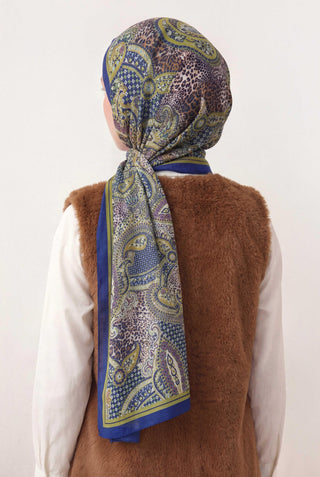 Etnik Desen Saks 75X195 Soft Şal