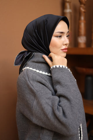 Silk Home Düz Micro Saten Eşarp 28012-02
